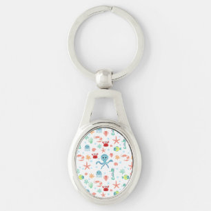 Whimsical Underwater Sea Creatures Key Ring