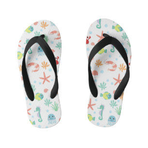 Whimsical Underwater Sea Creatures Kid's Thongs