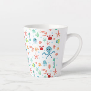 Whimsical Underwater Sea Creatures Latte Mug