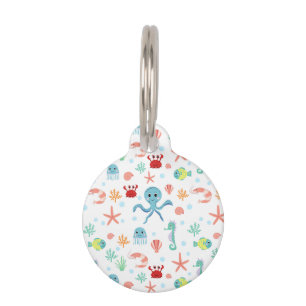 Whimsical Underwater Sea Creatures Pet Tag