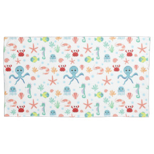 Whimsical Underwater Sea Creatures Pillowcase