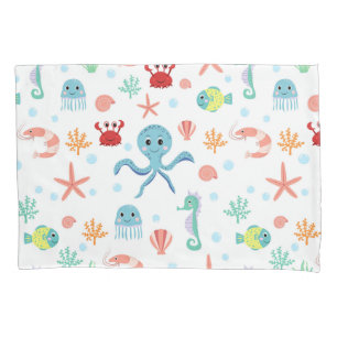Whimsical Underwater Sea Creatures Pillowcase