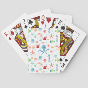 Whimsical Underwater Sea Creatures Playing Cards