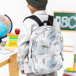 Whimsical Underwater World – Sea Creatures Pattern Printed Backpack