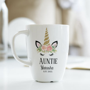 Whimsical unicorn auntie,pregnancy announcement  coffee mug