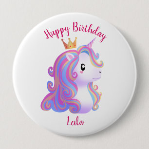 Whimsical Unicorn Birthday 10 Cm Round Badge