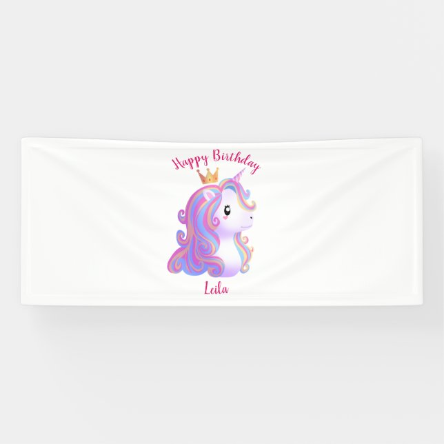 Whimsical Unicorn Birthday Banner (Horizontal)