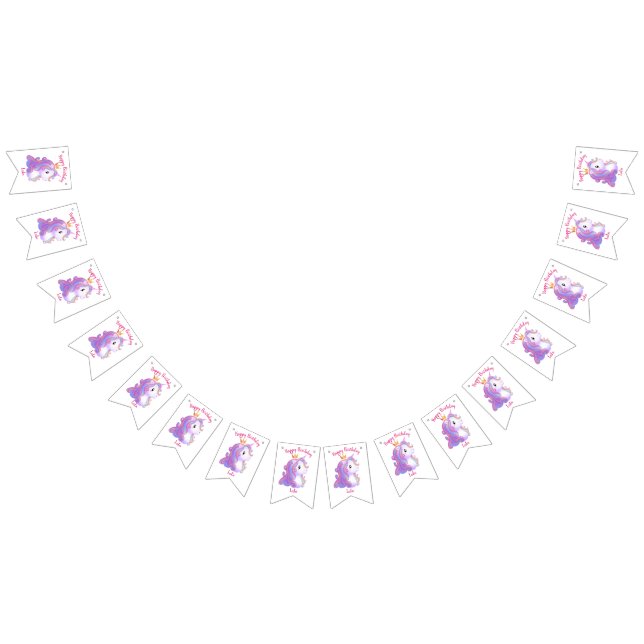 Whimsical Unicorn Birthday Bunting (All)