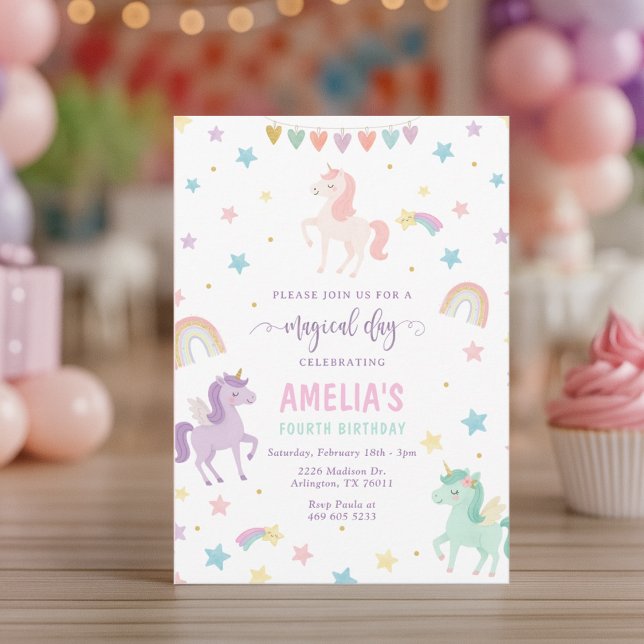 Whimsical Unicorn Birthday Invitation (Creator Uploaded)