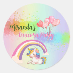 Whimsical Unicorn Birthday Party Stickers