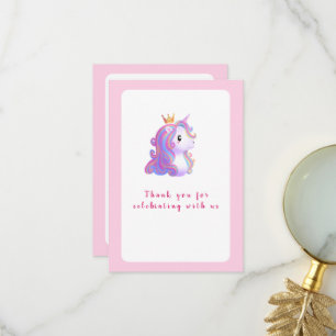 Whimsical Unicorn Birthday Thank You Card
