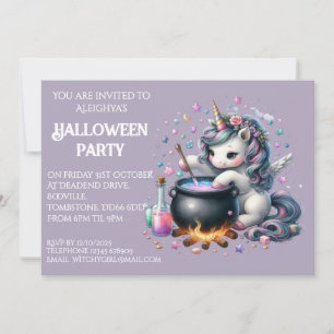 Whimsical Unicorn Halloween Party Invitation