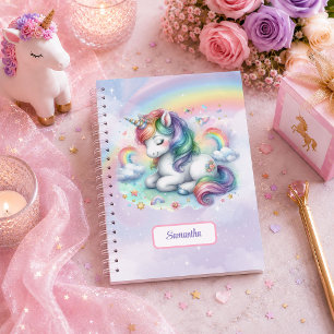 Whimsical Unicorn Magical Day Girl Birthday Custom Notebook