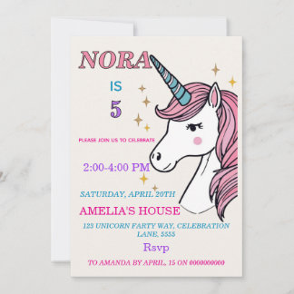 Whimsical Unicorn Magical Party Invite with Pastel