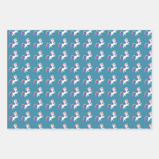 Whimsical Unicorn Rainbow Heart Wrapping Paper