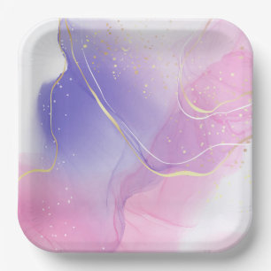 Whimsical Unicorn Square Paper Plate