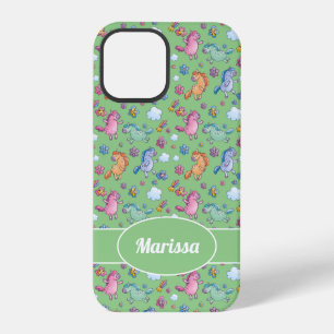 Whimsical Unicorns and Bright Pretty Flowers iPhone 12 Pro Case