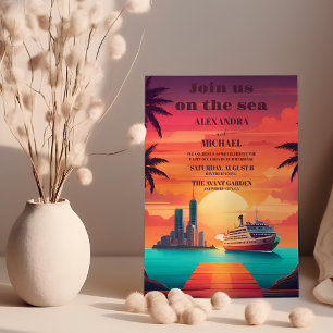 Whimsical unique exotic Jamaican wedding Invitation