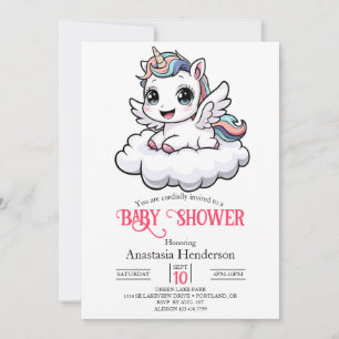 Whimsical Unique Unicorn Baby Shower Invitation