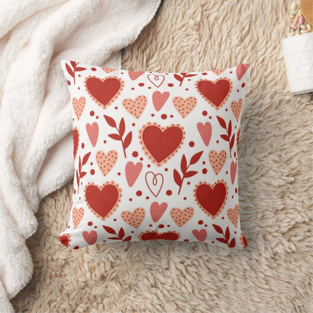 Whimsical Valentine Heart Pattern Cushion (Blanket)