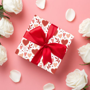 Whimsical Valentine Heart Pattern Wrapping Paper