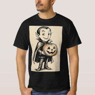 Whimsical Vampire with Pumpkin T-Shirt