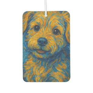 Whimsical Van Gogh Style Dog Art – Abstract Swirli Car Air Freshener