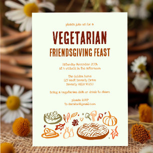 Whimsical VEGETARIAN Thanksgiving Friendsgiving Invitation