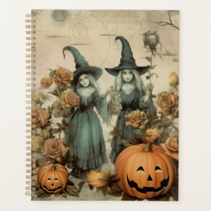 Whimsical Victorian Witches Pumpkin Roses Planner