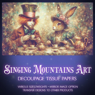 Whimsical Victorian Wonderland Tea Party Decoupage Tissue Paper