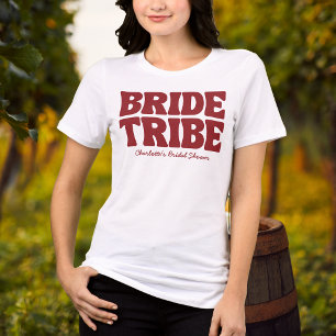 Whimsical Vino Before Vows Burgundy Bridal Shower Tri-Blend Shirt