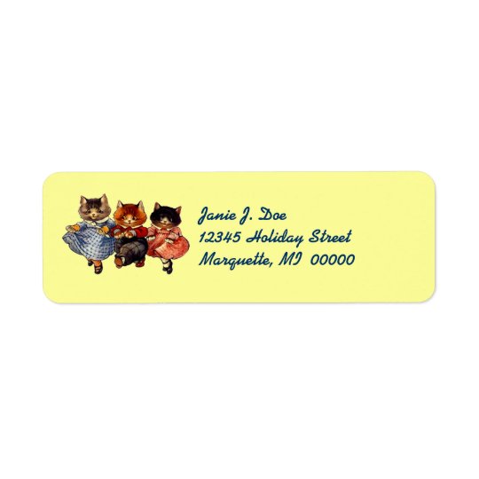 Whimsical Vintage Cat Cats Dancing Address Labels