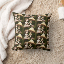 whimsical vintage child mushroom