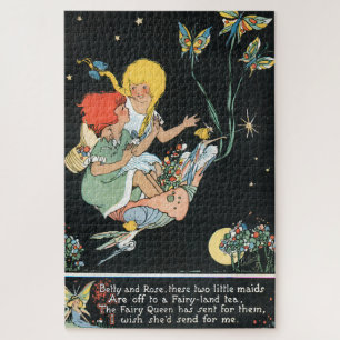Whimsical Vintage Children and Fairies Jigsaw Puzzle