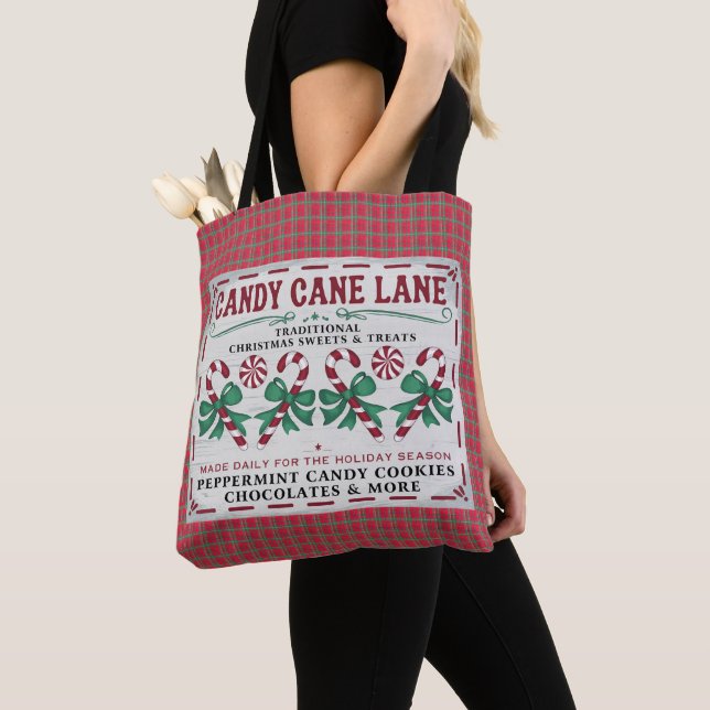 Whimsical Vintage Christmas Tote Bag (Close Up)