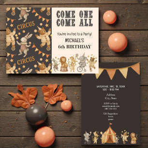 Whimsical Vintage Circus Birthday Invitation