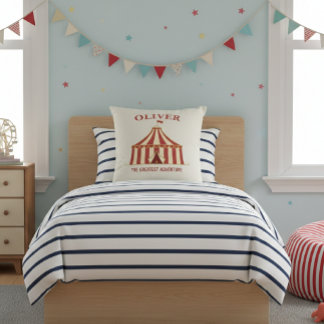 Whimsical Vintage Circus Personalized Kids Pillow