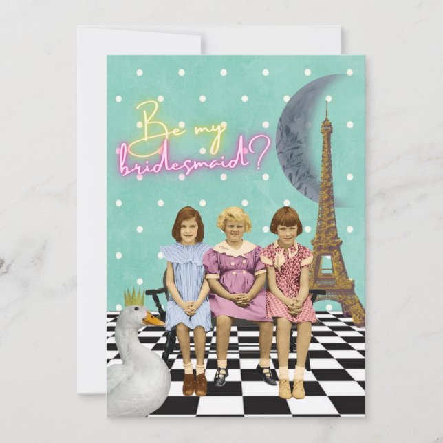 Whimsical Vintage Girls Bridesmaid Customisable (Front)