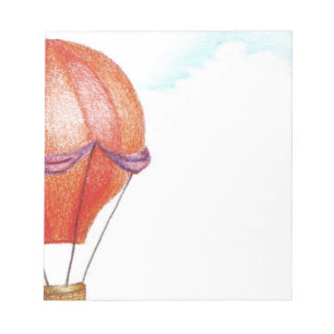 Whimsical Vintage Hot Air Balloon Notepad