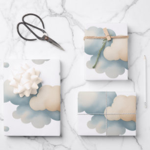 Whimsical Vintage Hot Air Balloon Nursery Wrapping Paper Sheet