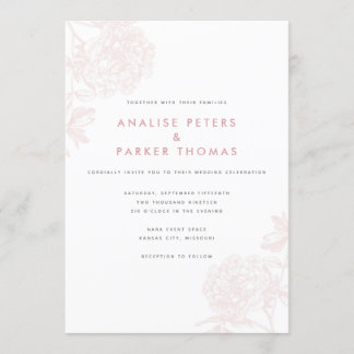 Whimsical Vintage Pink Botanical Invitation