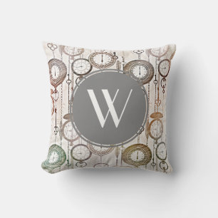 Whimsical Vintage Pocket Watches - Personalised Cushion