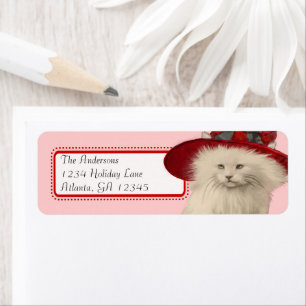 Whimsical Vintage Red Hat Club Return Address Label