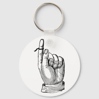 Whimsical Vintage Remember String on Finger Key Ring