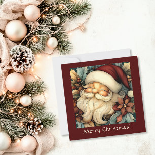 Whimsical Vintage Santa Customisable Holiday Card