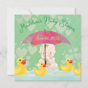 Whimsical Vintage Umbrella Baby Shower Invitation