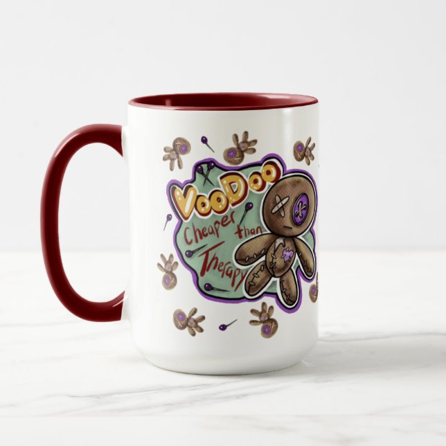 Whimsical Voodoo Doll Mug (Left)