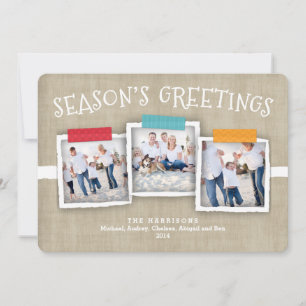 Whimsical Washi Tape Photo Season's Greeting Invitation