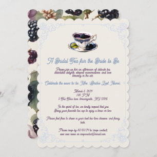 Whimsical Watercolor Blackberry Blooms Invitation