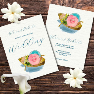 Whimsical Watercolor Boat Mexican Wedding Invitation